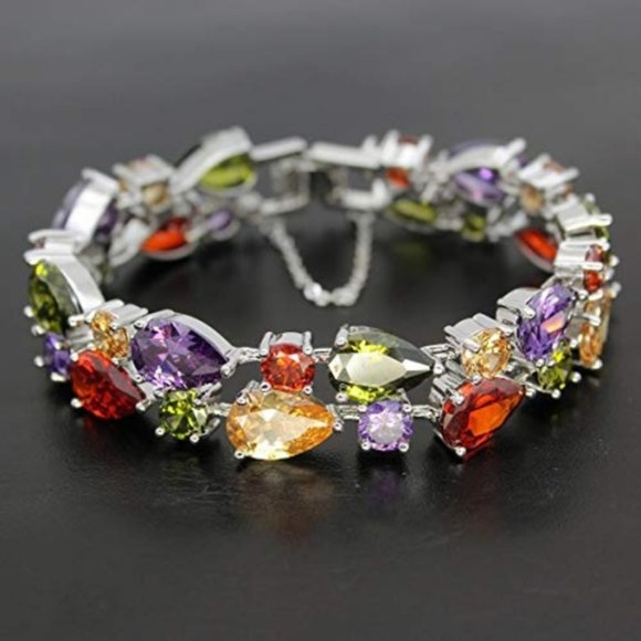❤️ Multi Gemstone Bracelet - 925 Sterling Silver